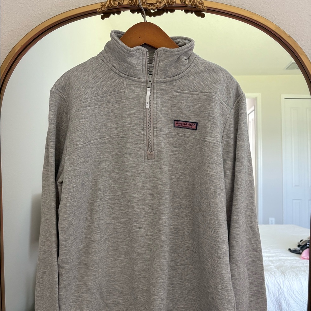 Vineyard Vines Light Heather Gray Quarter-Zip Pullover